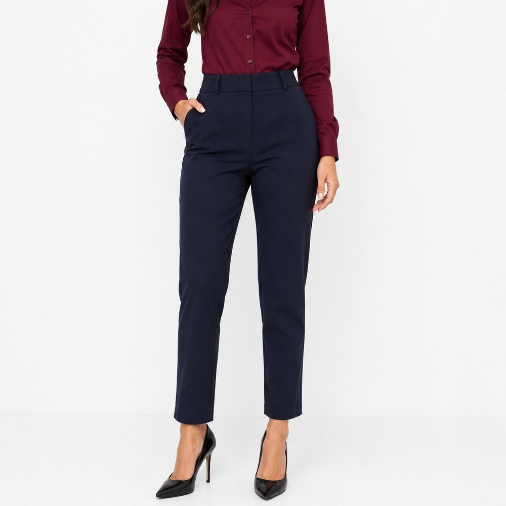 Commando Dress Pants Women's‎ Small Navy Blue Straight Leg Slash Pockets